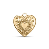 Gold Stamped Heart Charm