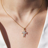 Small Diamond Gold Cross Necklace