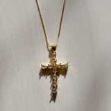 Gold Cross Diamonds Necklace