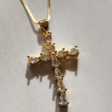 Gold Cross Diamonds Necklace